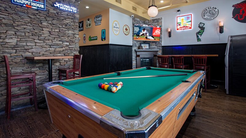 Pool table playing room