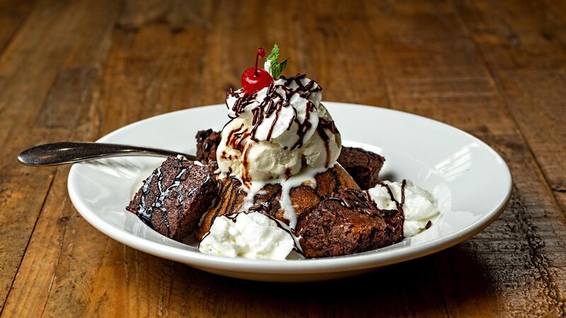 Chocolate chip cookie brown with ice cream dessert